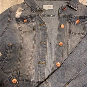 women’s large distressed denim jacket